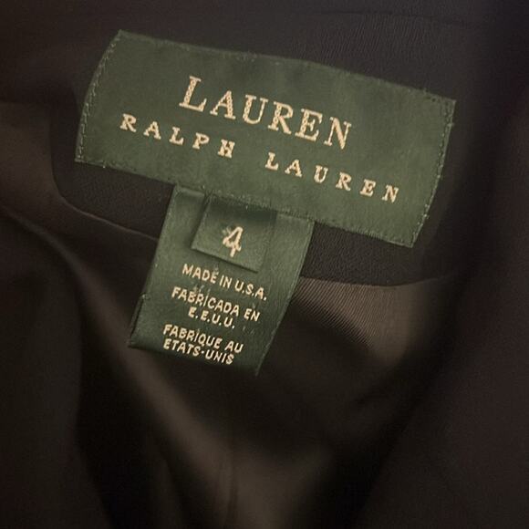 VTG Lauren Ralph Lauren navy blue crest logo academia wool Blazer gold buttons 4 - Picture 4 of 6